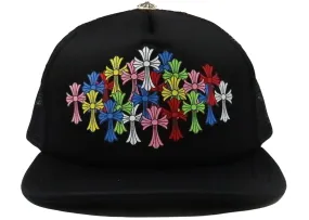 Chrome Hearts multi color crosses trucker hat black