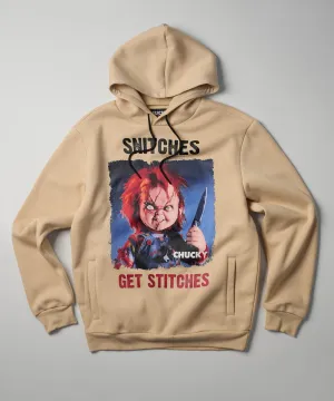 Chucky Snitches Get Stitches Hoodie - Khaki