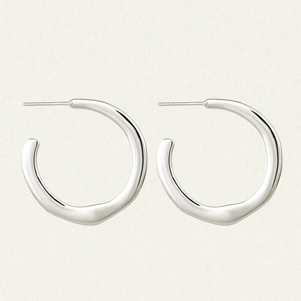 Circe Medium Hoop Earrings - Silver