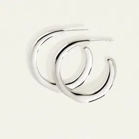 Circe Medium Hoop Earrings - Silver