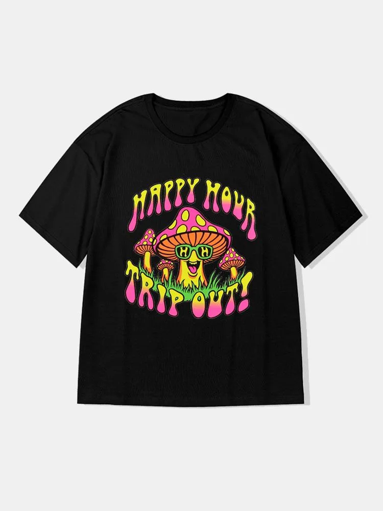 Colorful Mushroom Graphic T-Shirts