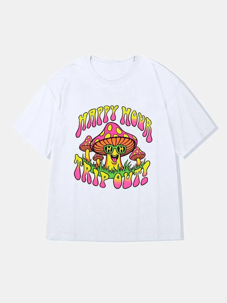 Colorful Mushroom Graphic T-Shirts