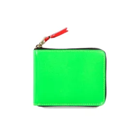 COMME DES GARCONS SA7100 SUPER FLUO ZIP WALLET GREEN