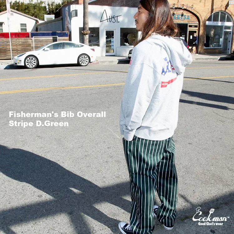 Cookman Fisherman's Bib Overall - Stripe : Dark Green