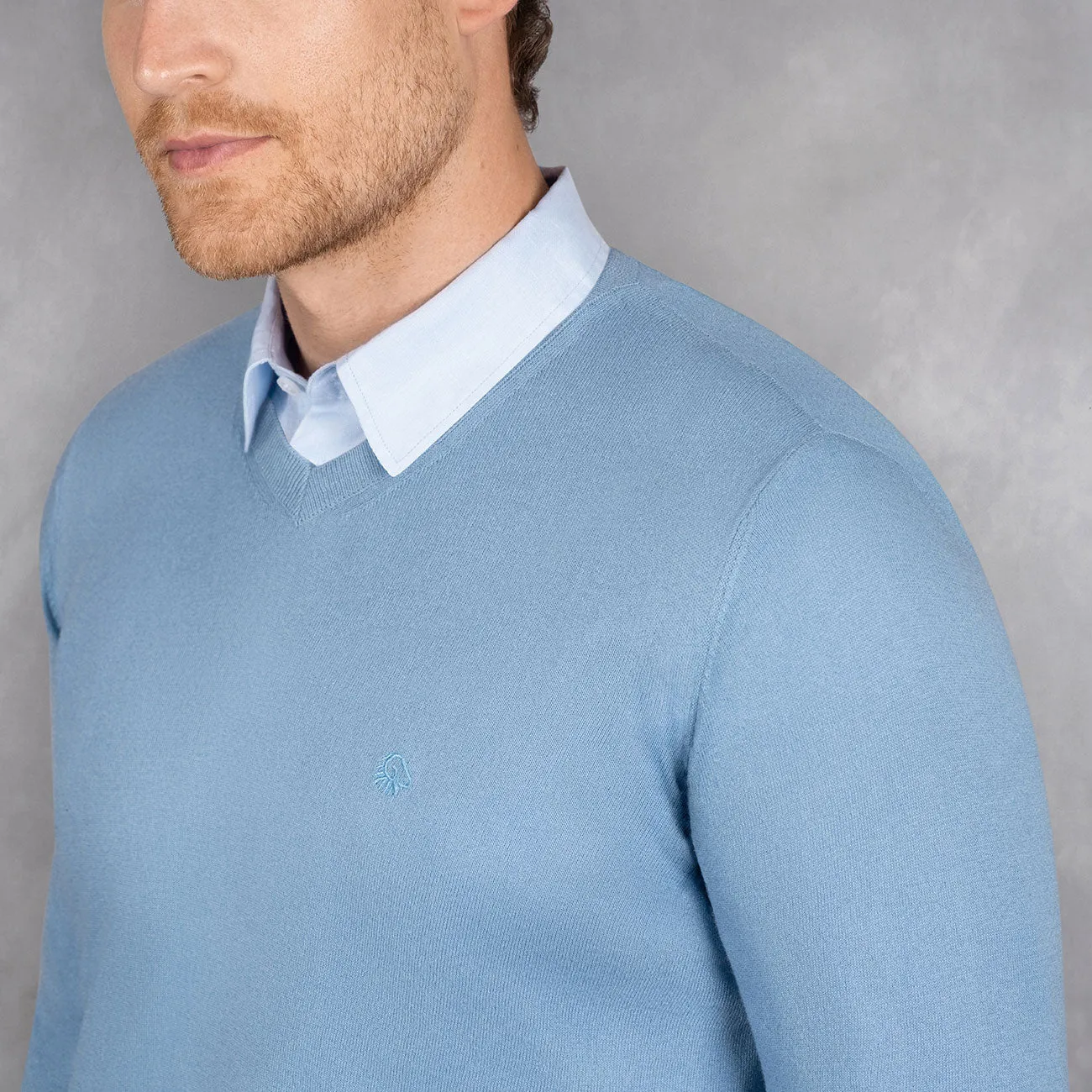 Cotton Pullover V-Neck Men