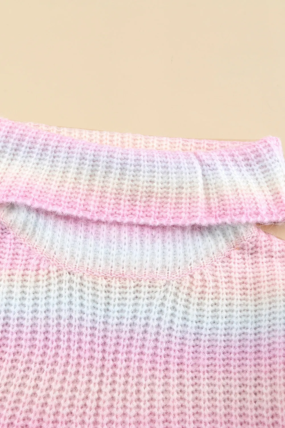 Cowl Neck Ombre Knit Sweater