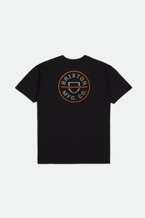 Crest II S/S Standard Tee - Black/Persimmon Orange/Sand