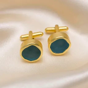 Cuff Links with Blue Topaz