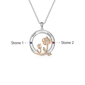 Customized Romantic Rose Circle Necklaces