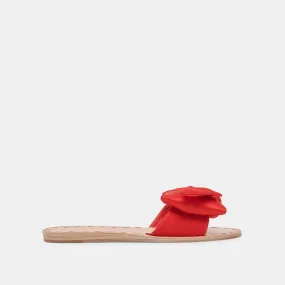 DARSEY SANDALS RED SATIN