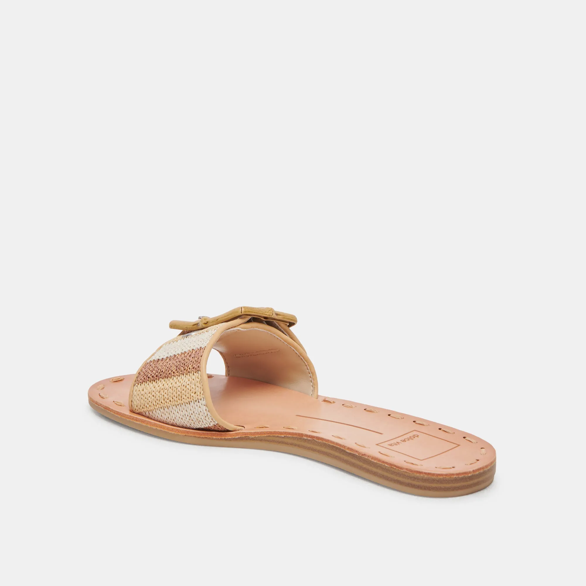 DASA SANDALS TAN MULTI RAFFIA