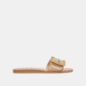 DASA SANDALS TAN MULTI RAFFIA