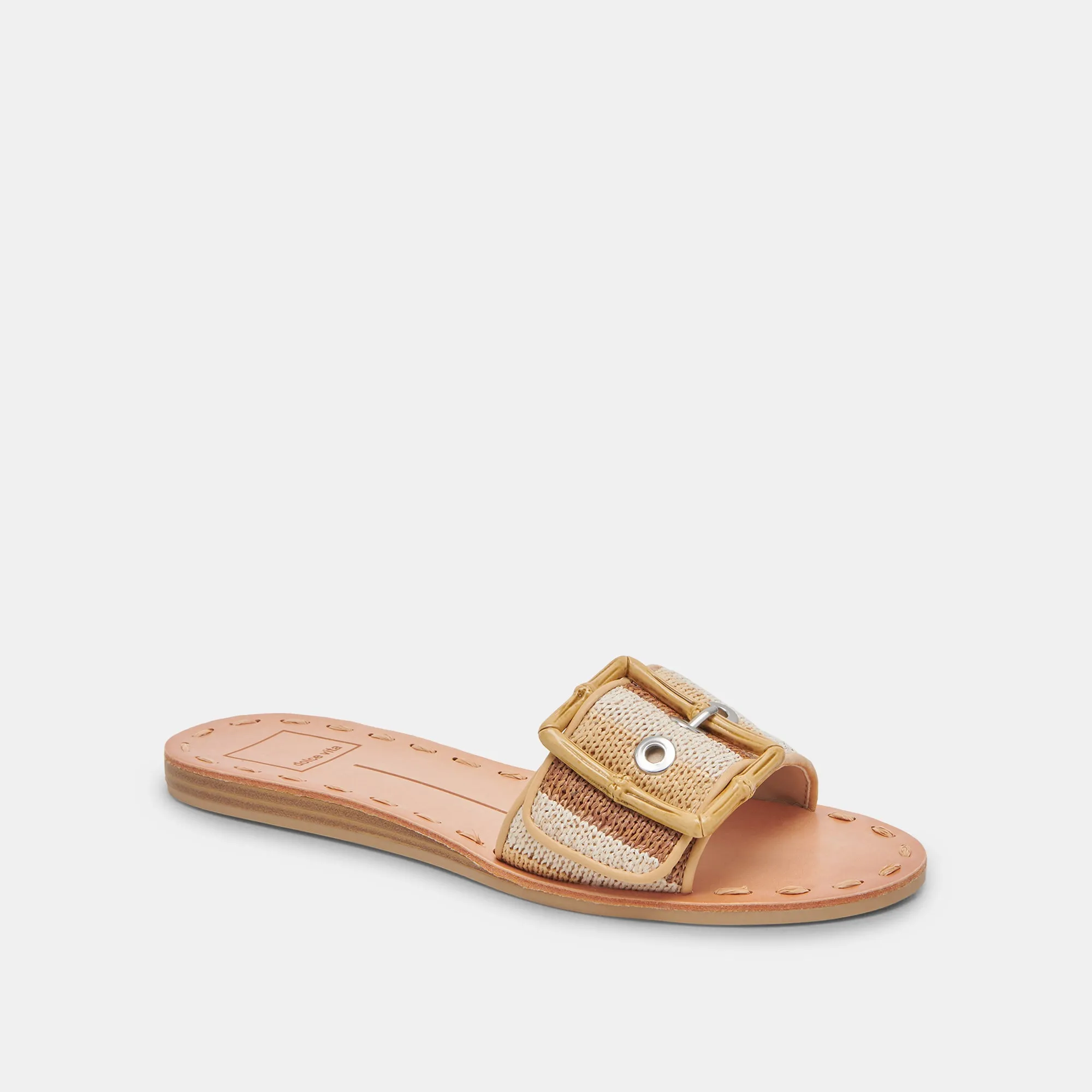 DASA SANDALS TAN MULTI RAFFIA