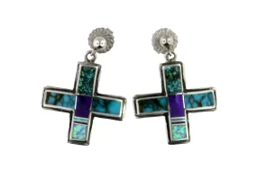 David Rosales Shalako Cross Earrings