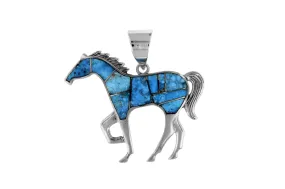 David Rosales Turquoise Horse Pendant