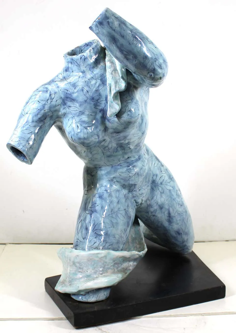 De Rosa For San Paolo Italian Glazed Ceramic Sculpture Of Female Nude