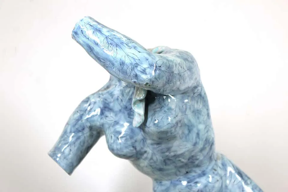 De Rosa For San Paolo Italian Glazed Ceramic Sculpture Of Female Nude