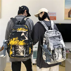 deanwangkt  New Large Capacity Graffiti School Bag Street Tide Cool Men Backpack Female College Student Trip Schoolbag One Piece Dropshipping