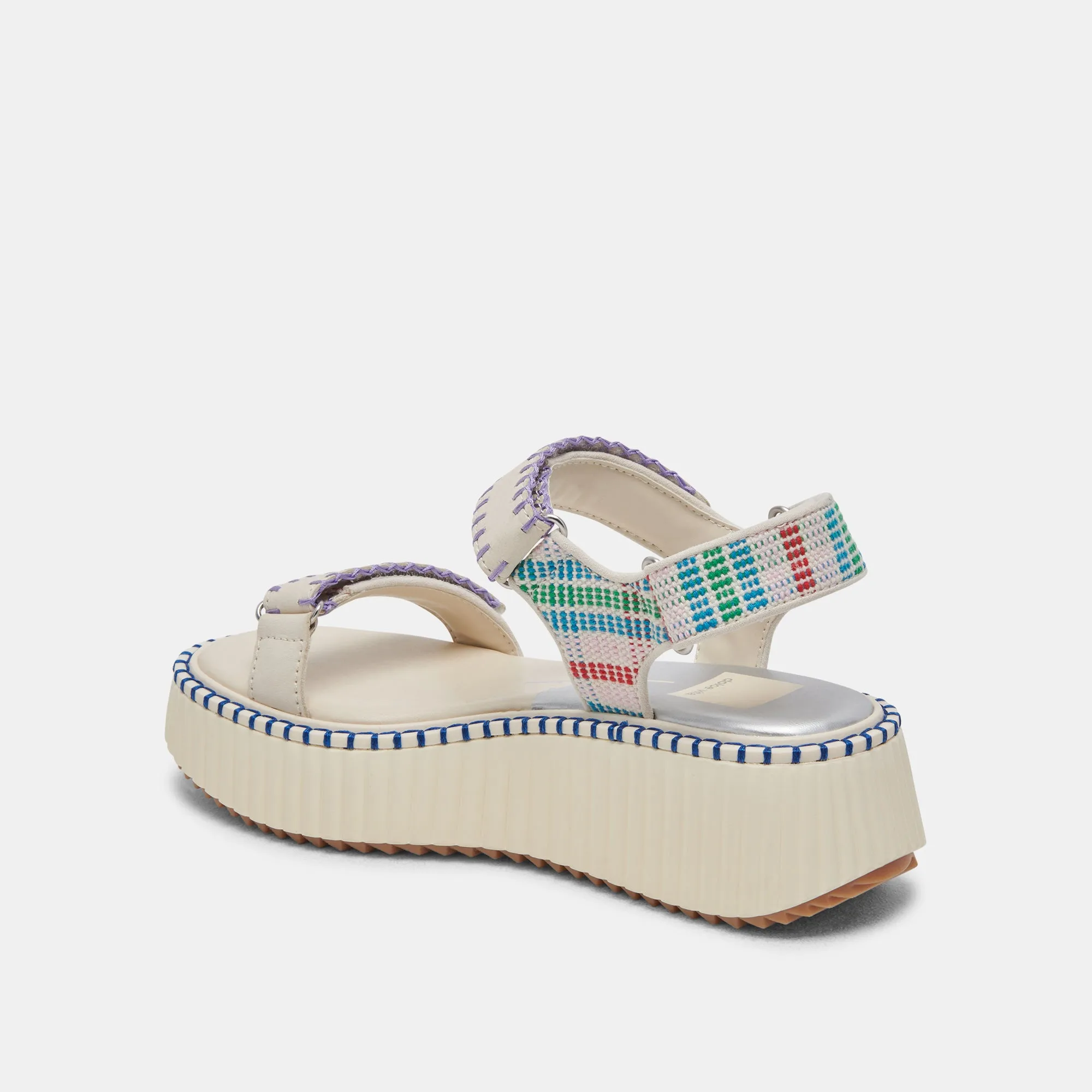 DEBRA SANDALS IVORY MULTI NUBUCK