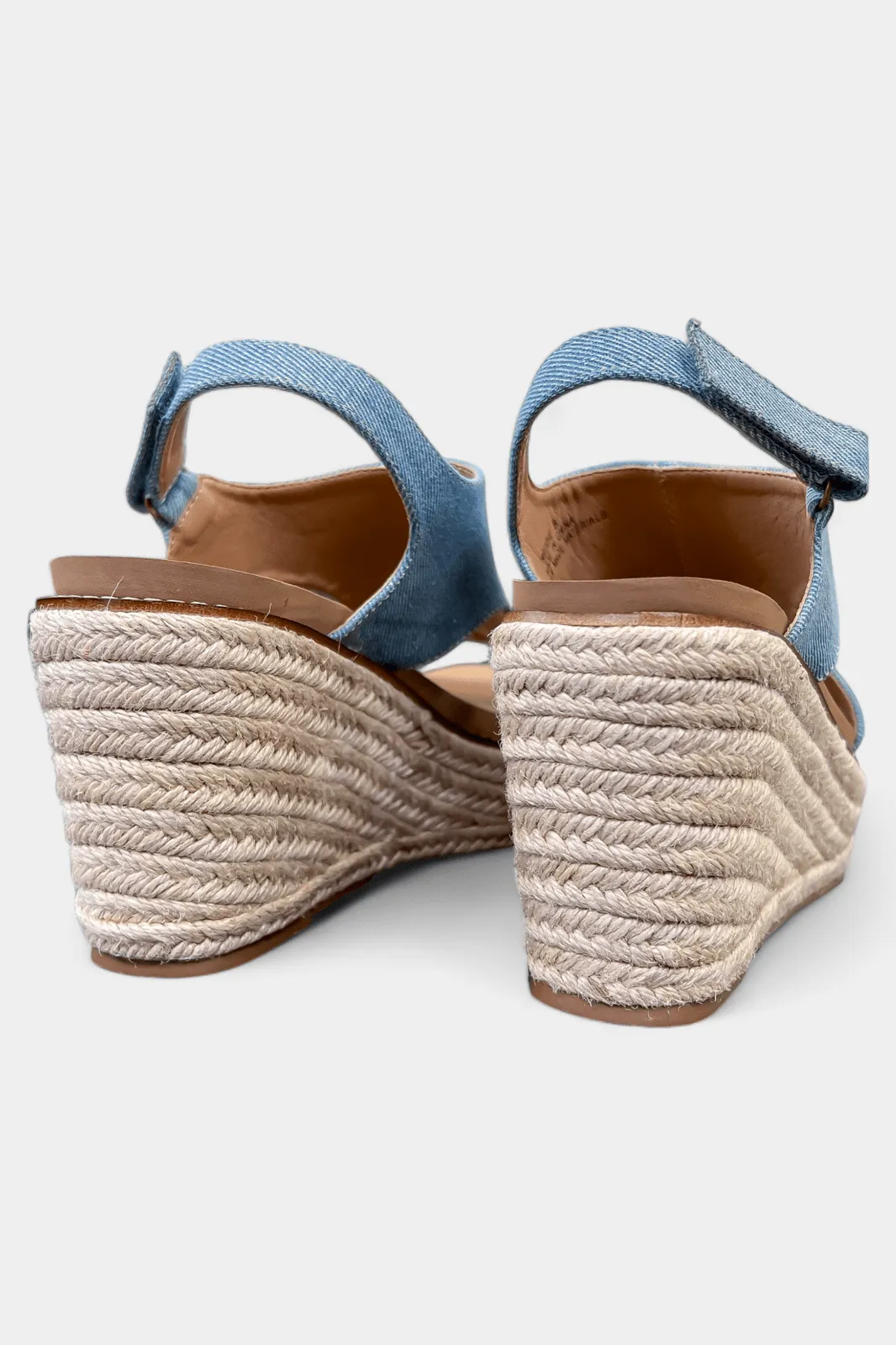 Denim Platform Freddie Wedge Sandals