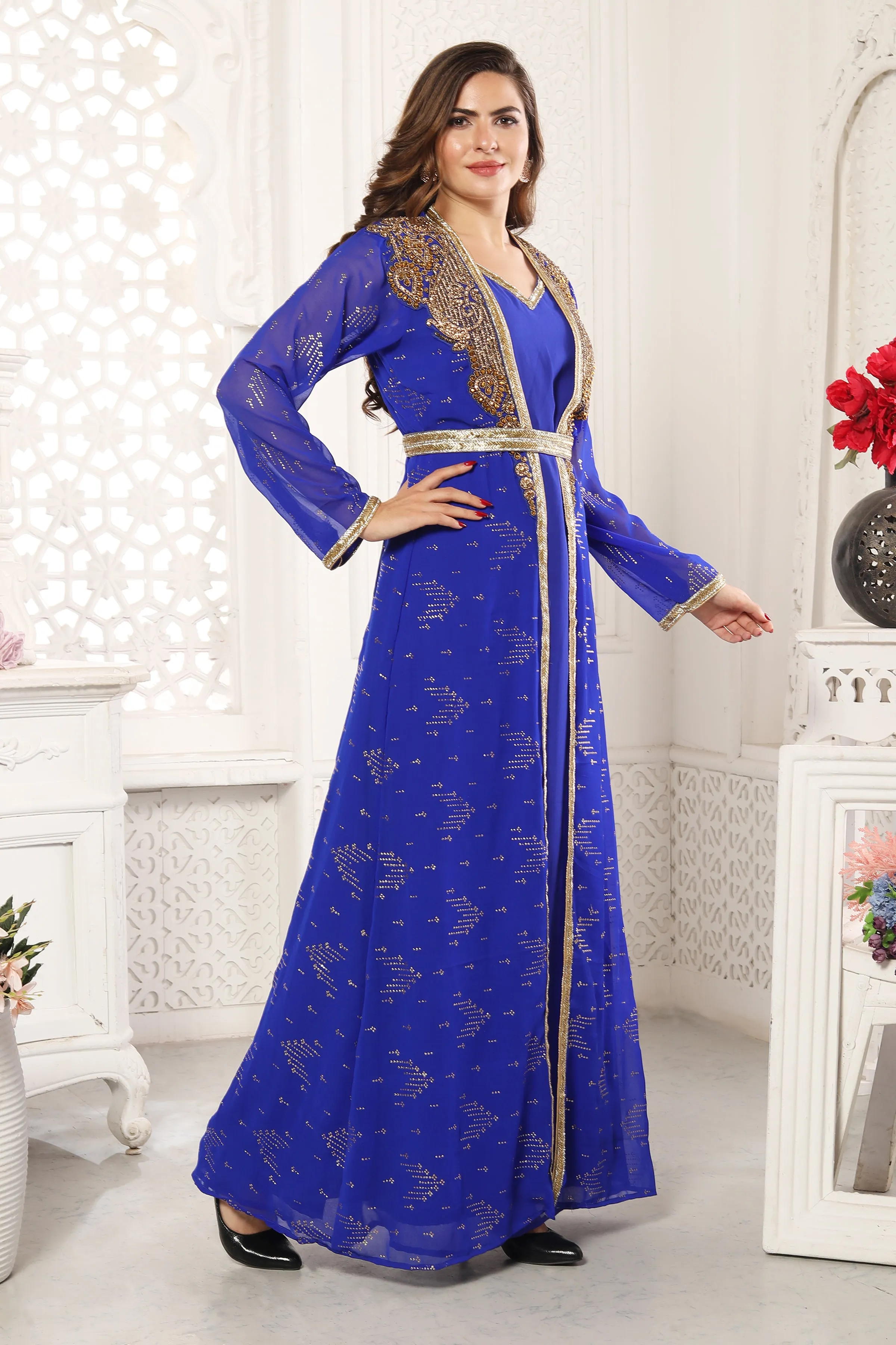 Designer Kaftan Henna Tea Party Maxi Gown