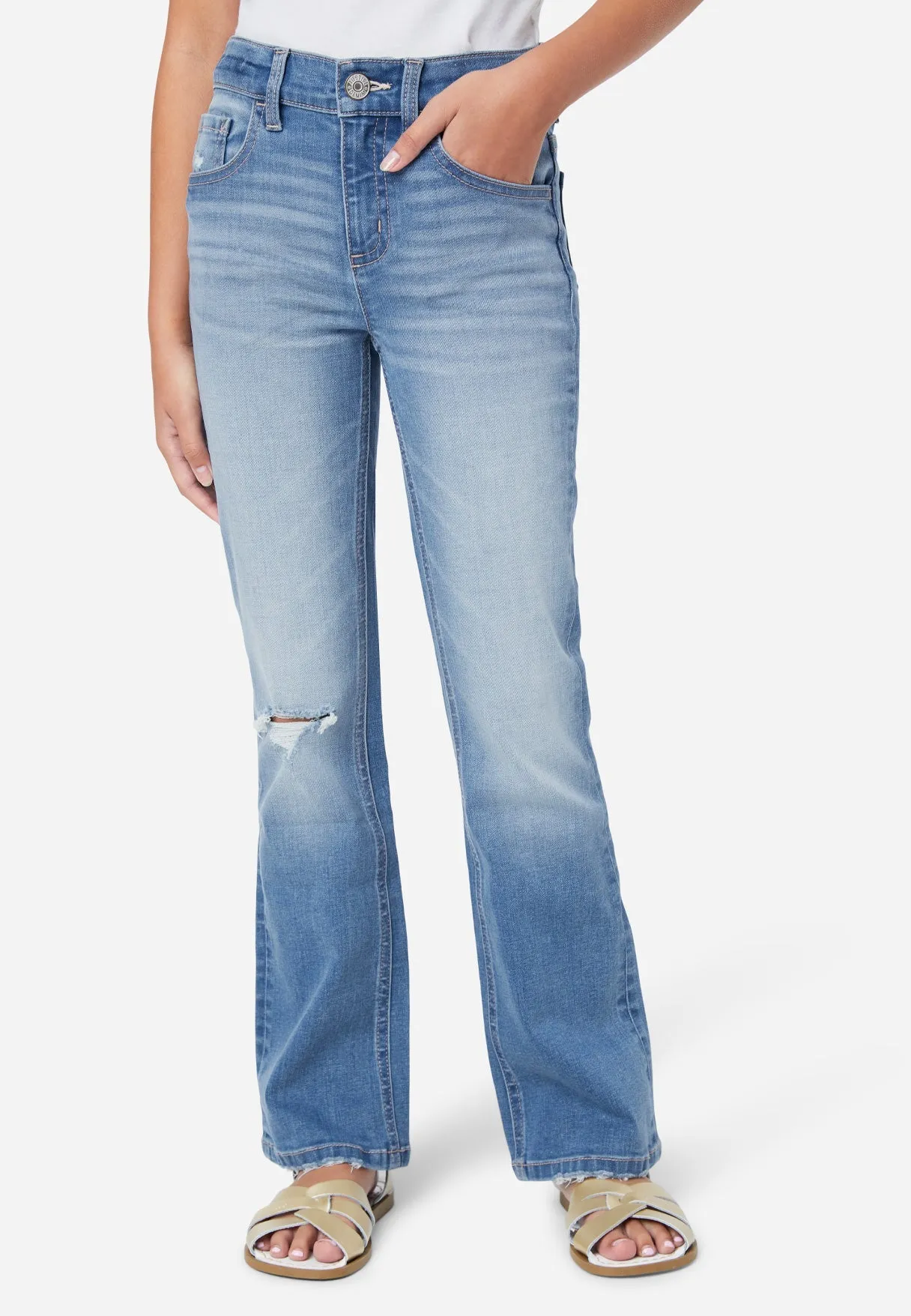 Destructed Flare Jeans