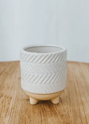 Dinn Ceramic Planter - Herringbone