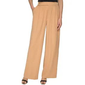 DKNY Womens High Rise Pleated Wide Leg Pants