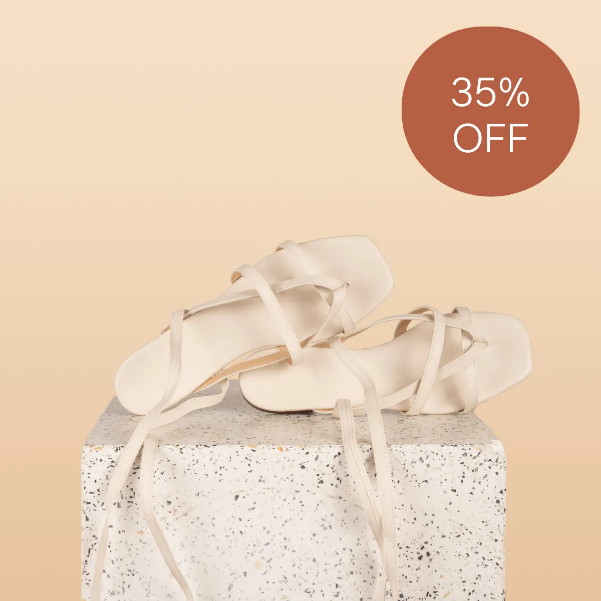 Doria - Ivory Nappa Sandals SAMPLE SALE - FINAL SALE