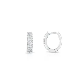 Double Row Diamond Huggie Hoops