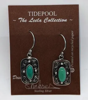 Earrings,Turquoise w-Swirls