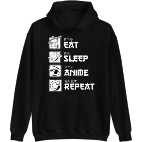 Eat Sleep Anime Repeat Hoodie