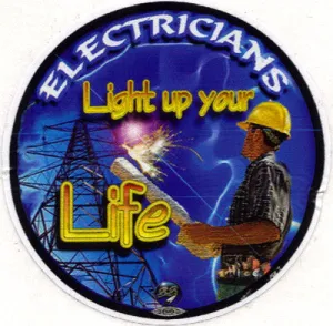 Electrician Premium Hard Hat Sticker #BW3