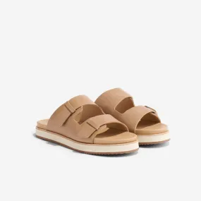 Ella Flatform Slide Almond