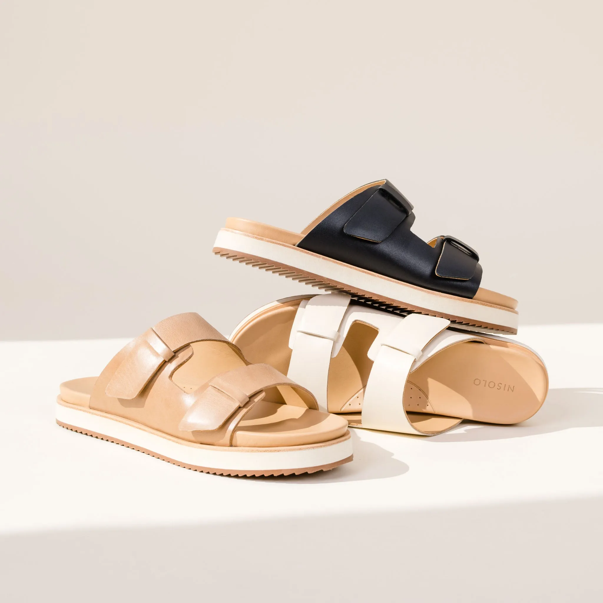 Ella Flatform Slide Bone