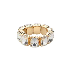 Emerald Cut Stone Cluster Stretch Ring