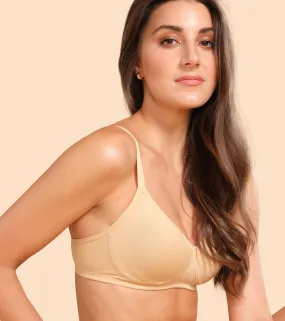 Enamor Fab-Cool A042 Side Support Shaper  Stretch Cotton Everyday Bra for Women- High Coverage, Non Padded and Wirefree - Skin