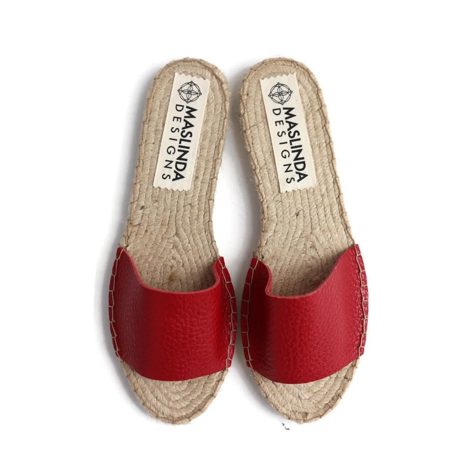 Essential Leather Espadrilles Slides 5 Colors