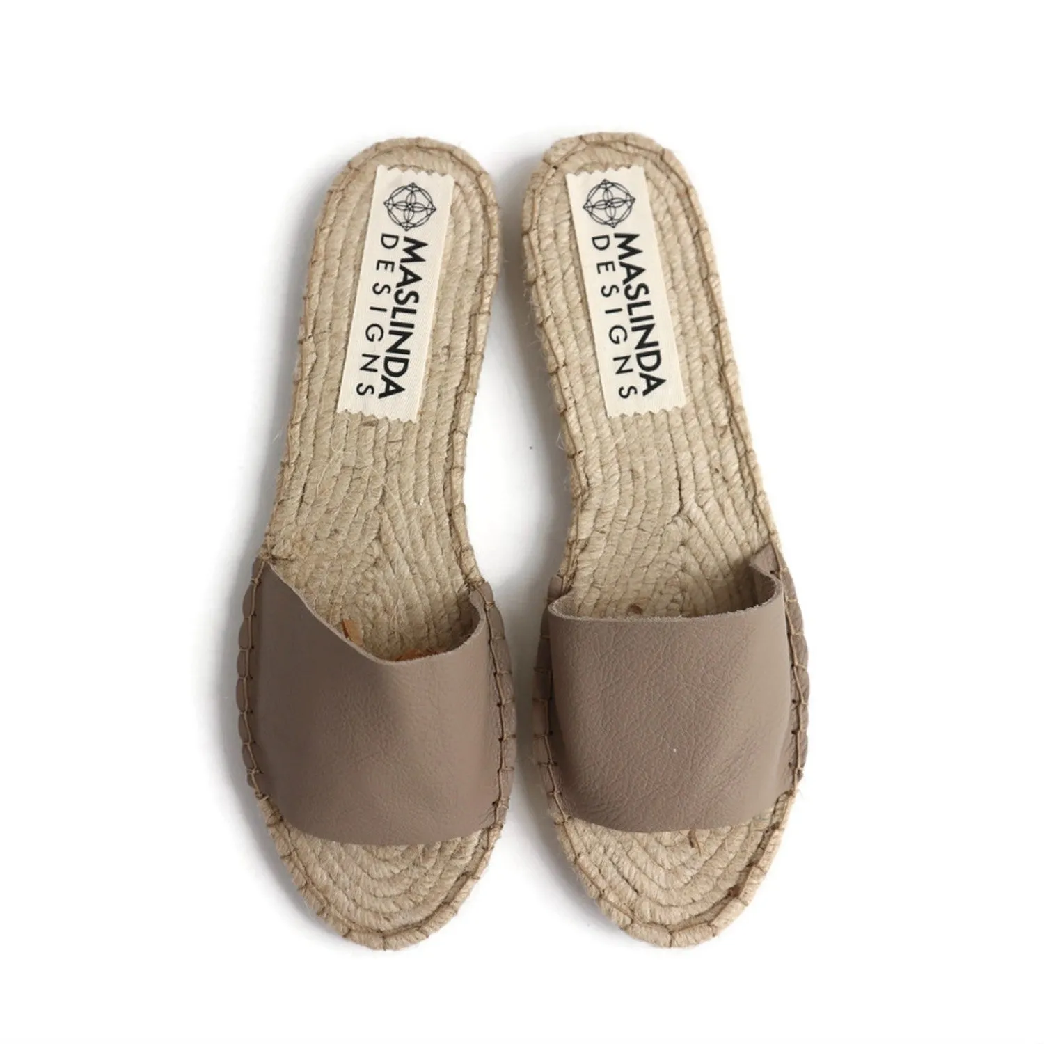 Essential Leather Espadrilles Slides 5 Colors