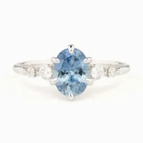 Estel Fleur Ring 1.52ct Blue Montana Sapphire, 14K White Gold (One of a kind)