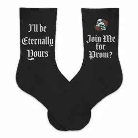 Eternally Yours Fun Promposal Socks with a Gothic Vibe