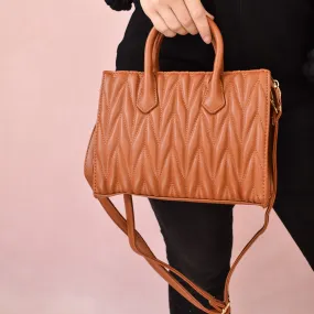 Evelyn Herringbone Satchel With Handles