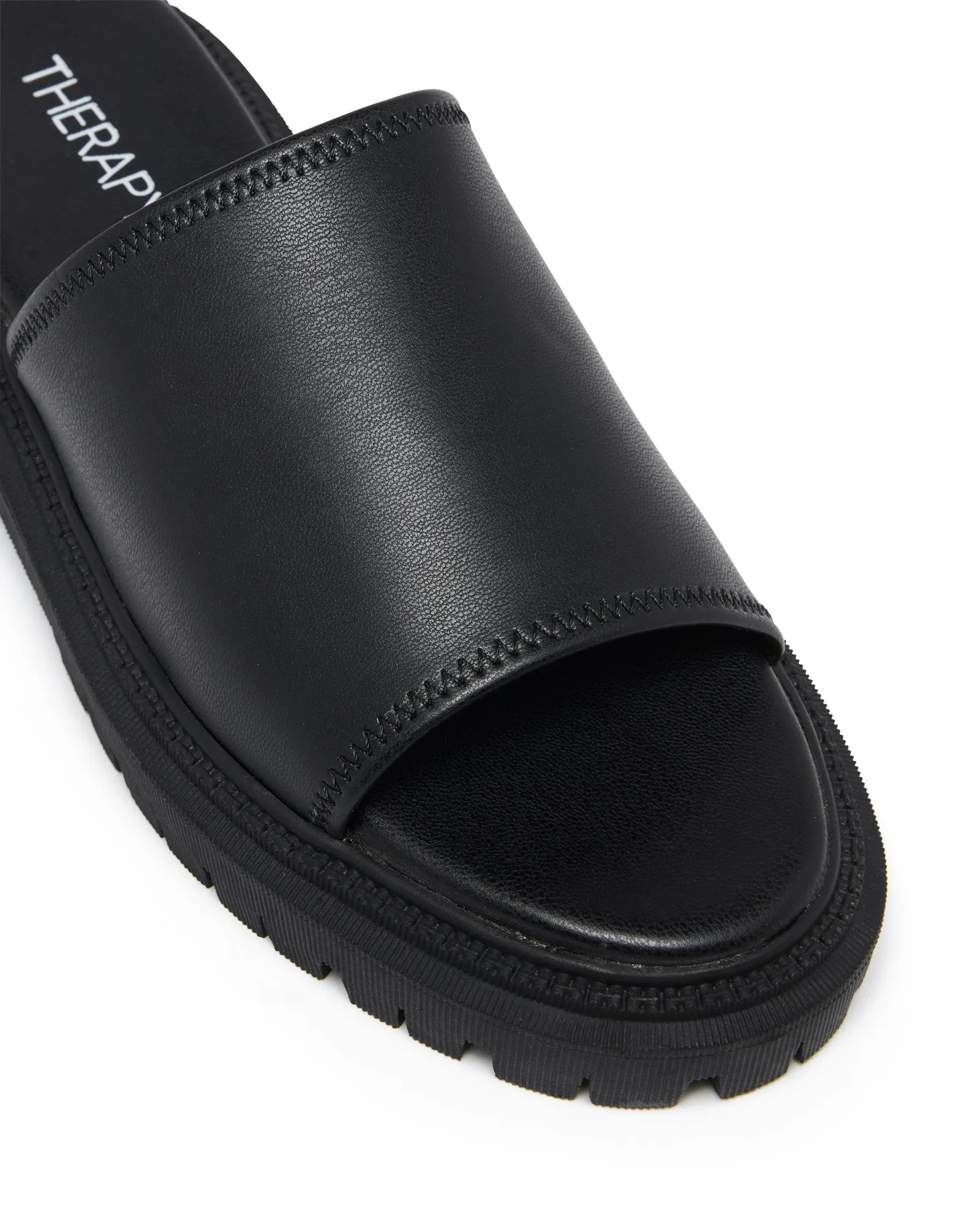 Exempt Sandal Black Stretch