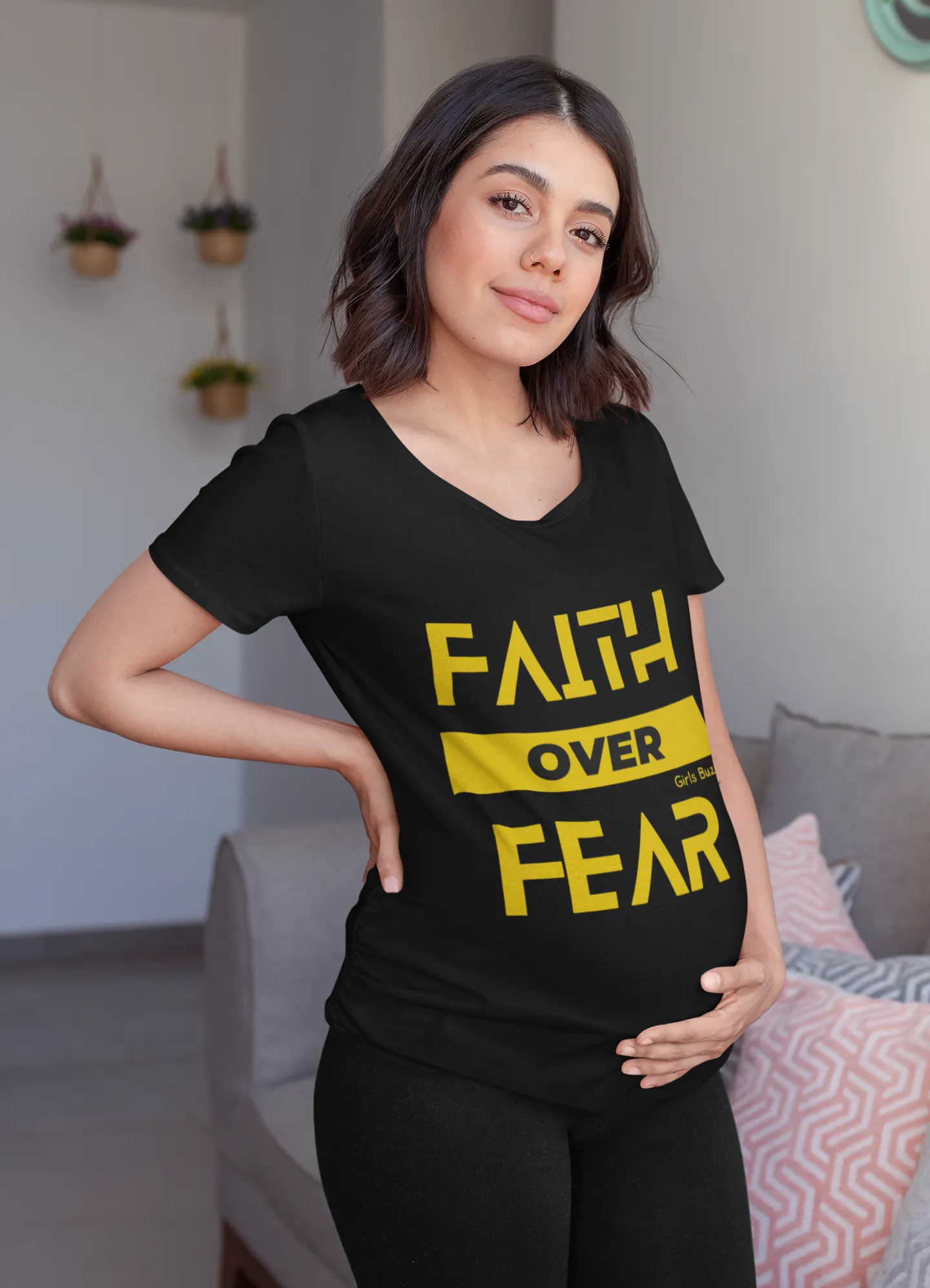 Faith Over Fear Maternity T-shirt