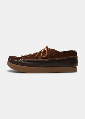 Finn Reverse Lace Up Shoe On Negative Heel - Dark Brown