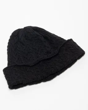 Fisherman Cable Knit Hat Black