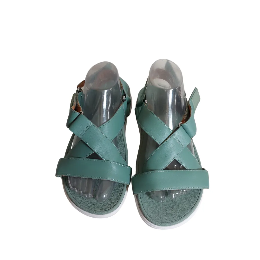 Fitflop Teal Velcro Platform Sandals | Brand New |