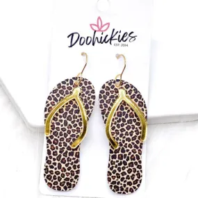 Flip Flop Acrylic Earrings - Leopard