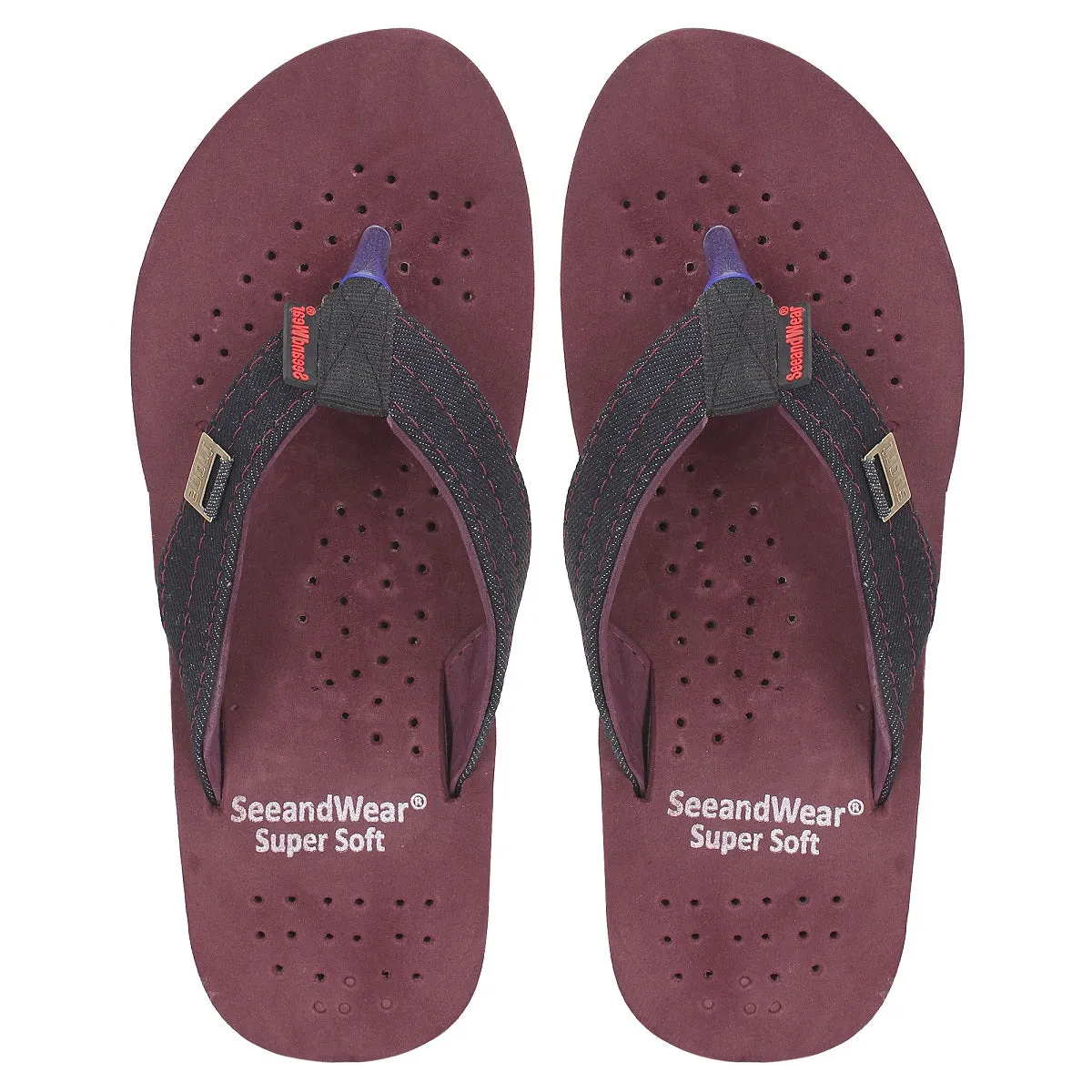 SeeandWear Burgundy Soft Flip Flops For Men