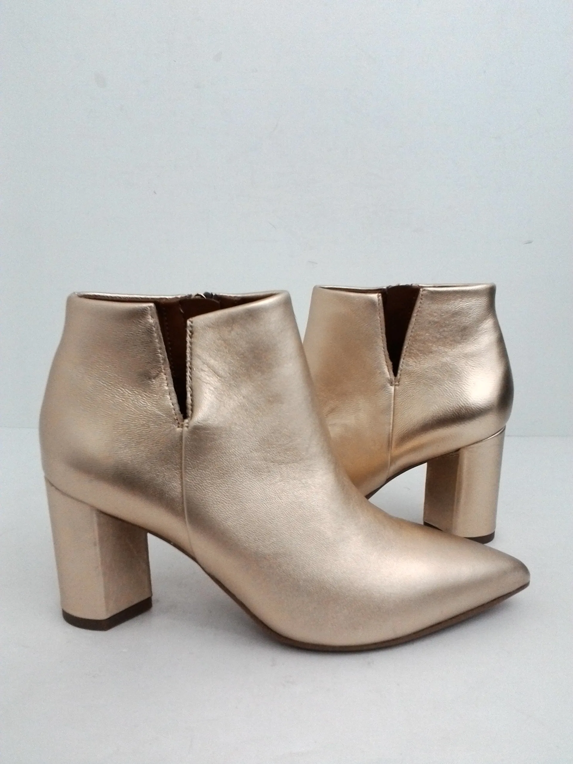 Franco Sarto Women's Nest Gold Leather Booties Size 5 M